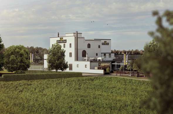 Beeld bij Langs de Hertog Jan Brouwerij